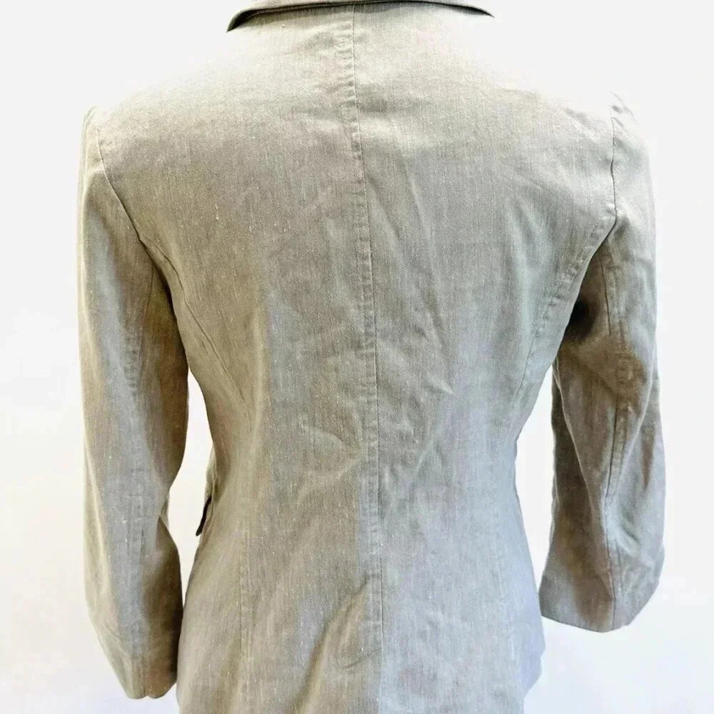 HALOGEN Women Long Sleeve One-Button Collared Pocket Tan Career Jacket Sz Small - Picture 7 of 13